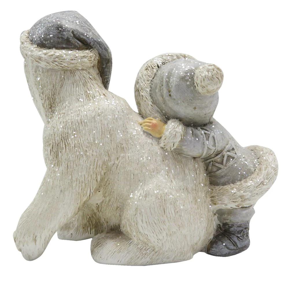 Dekoration Kinderfigur mit Eisbär 11x6x11 cm von Clayre & Eef.