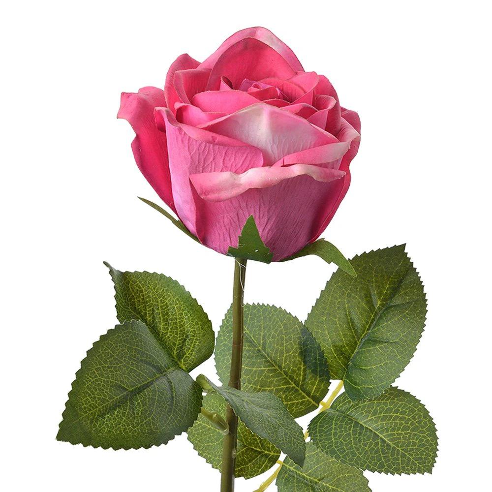 Artificial flower Rose 44 cm Pink Plastic by Clayre & Eef.