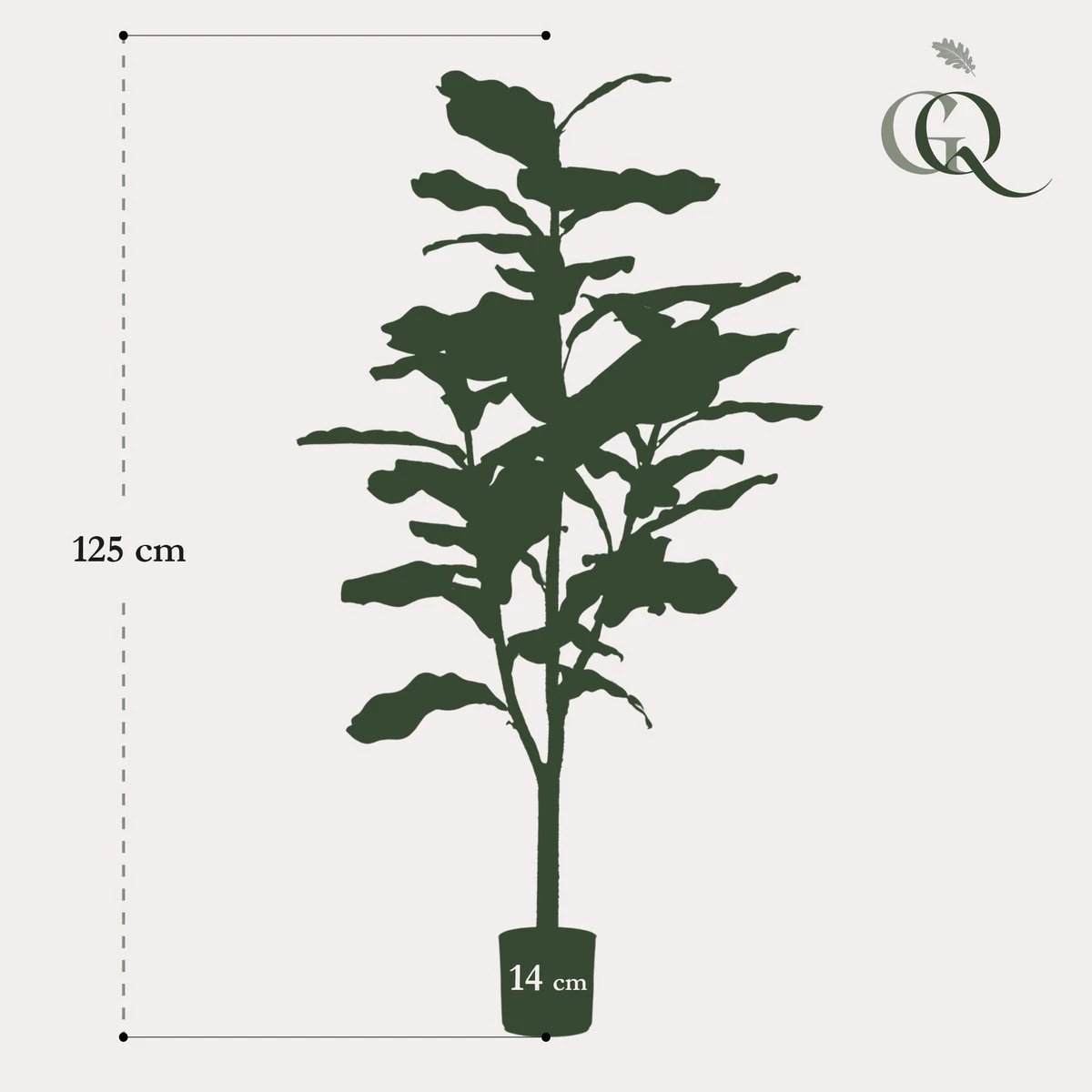 Artificial plant - Ficus Lyrata - Tobacco plant - 120 cm by Green boutiQ