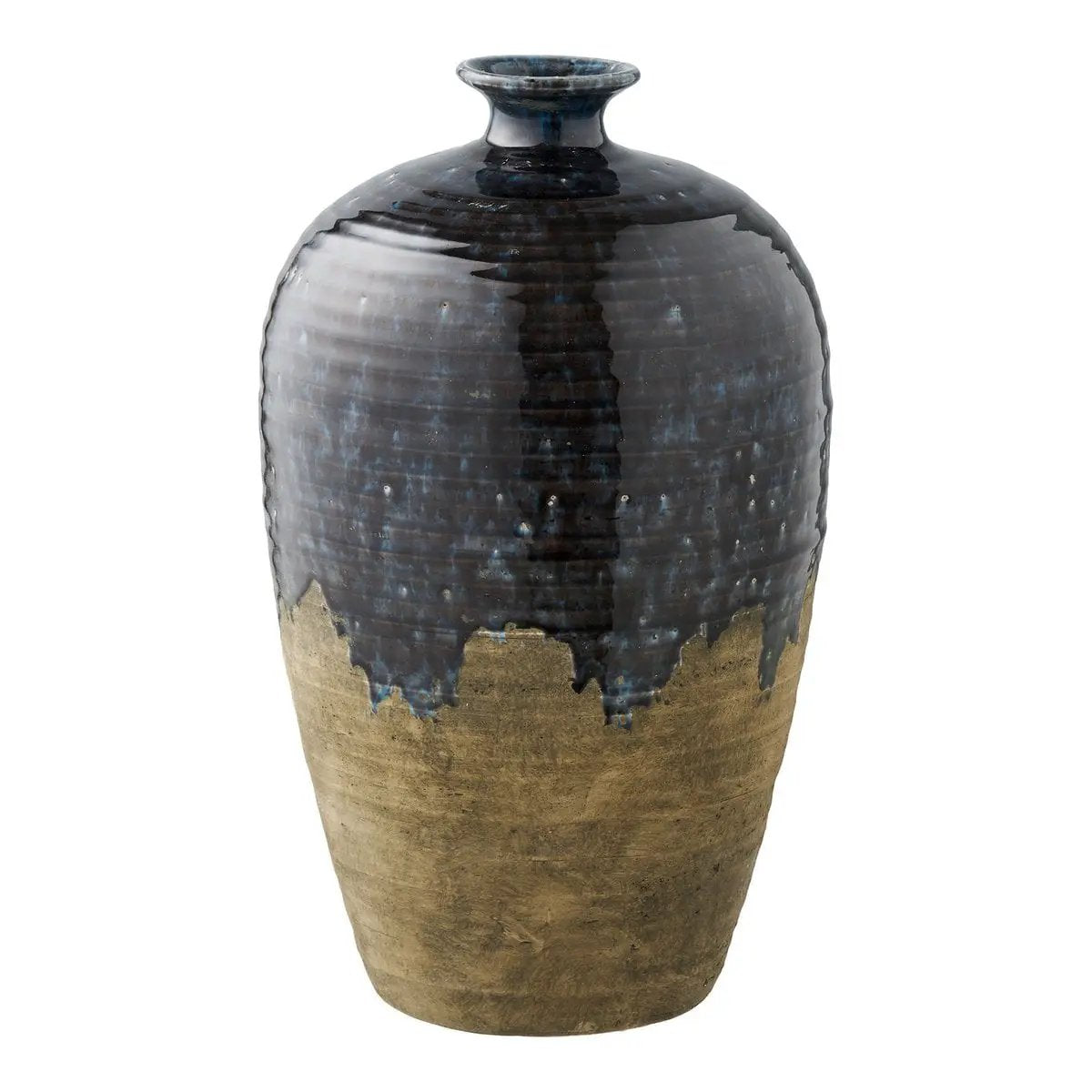 Vase, ceramic, dark blue, ø27x44,5 cm by EMIRELLE