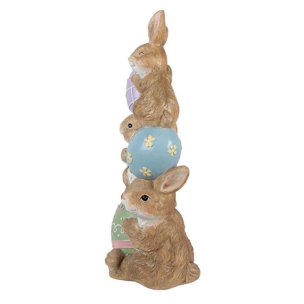 Decoration image rabbits 31x25x72 cm brown ceramic material by Clayre & Eef.