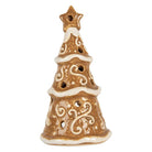 Tea light holder Christmas tree Ø 8x15 cm Brown Ceramic by Clayre & Eef.