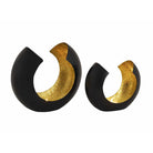 Tealight holder set 2-part candle holder candle stand omega black matt gilded inside by Voglrieder kreatives Wohnen