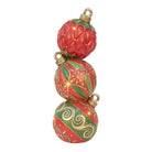 Christmas decoration with LED lighting 14x14x40 cm Red Plastic by Clayre & Eef.