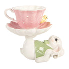 Decoration Statue Rabbit 20x14x17 cm White Plastic by Clayre & Eef.