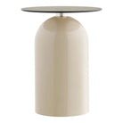Ravello Side table, tempered glass/metal, grey/beige, ø40x52 cm by EMIRELLE