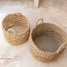 Large Laundry Basket Round Storage Basket Decorative Basket Woven from Natural Fibres MASILA (2 sizes) by Soeji