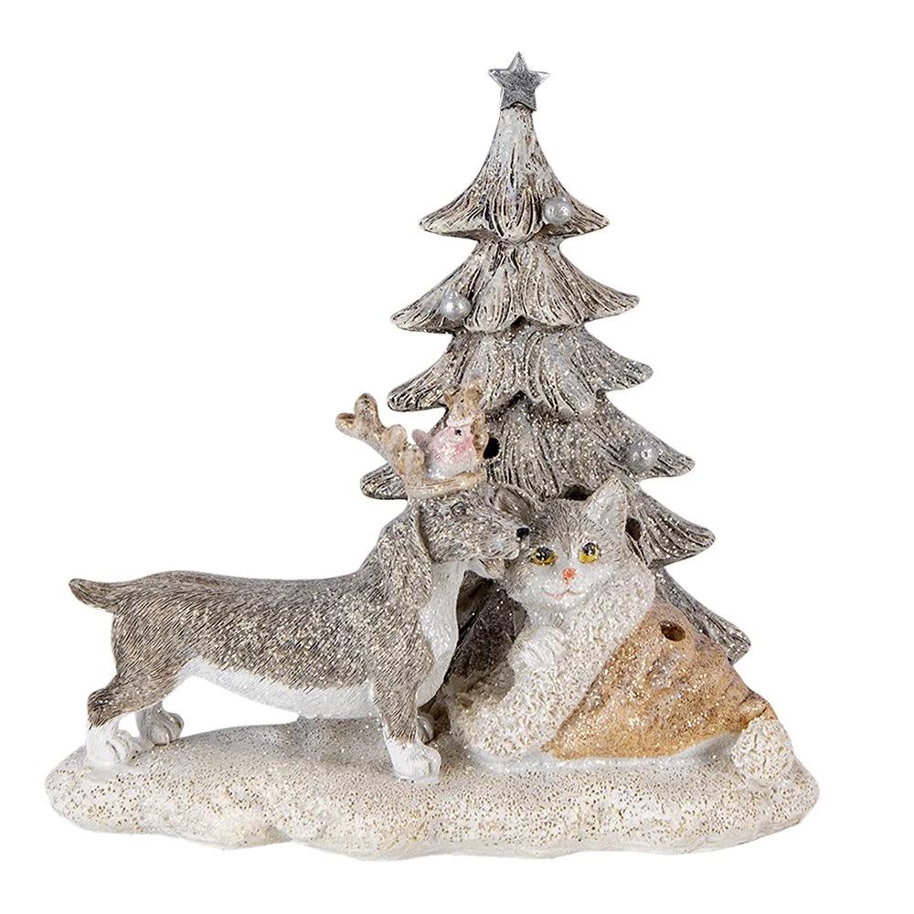 Decoration dog and cat LED 16x10x15 cm by Clayre & Eef.