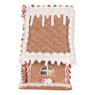 Lebkuchenhaus mit LED 13x13x18 cm braun-weiß aus Kunststoff von Clayre & Eef.