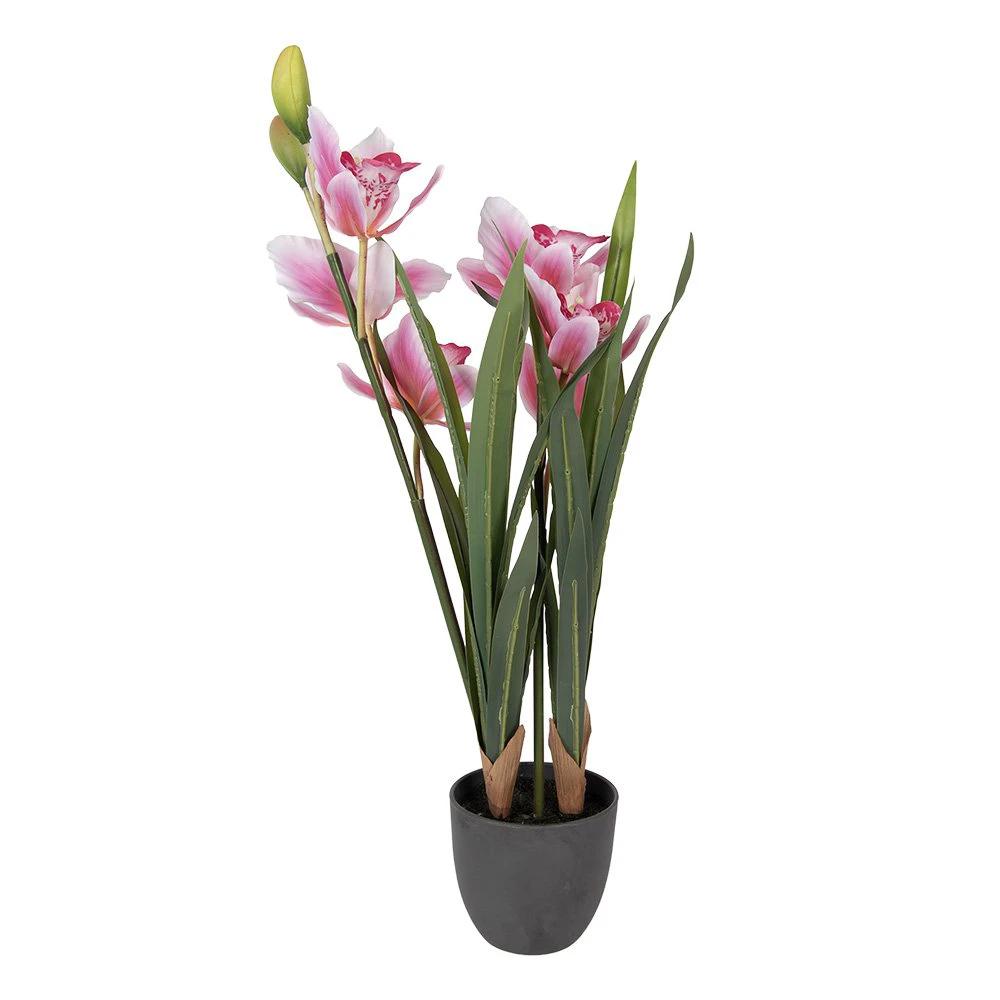 Artificial plant 14x14x55 cm Pink Plastic by Clayre & Eef.