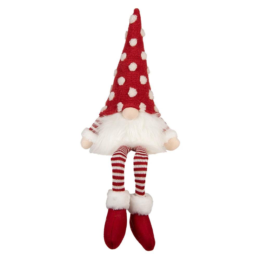Christmas decoration with LED lighting Kabouter 16x12x32/60 cm red synthetic by Clayre & Eef.