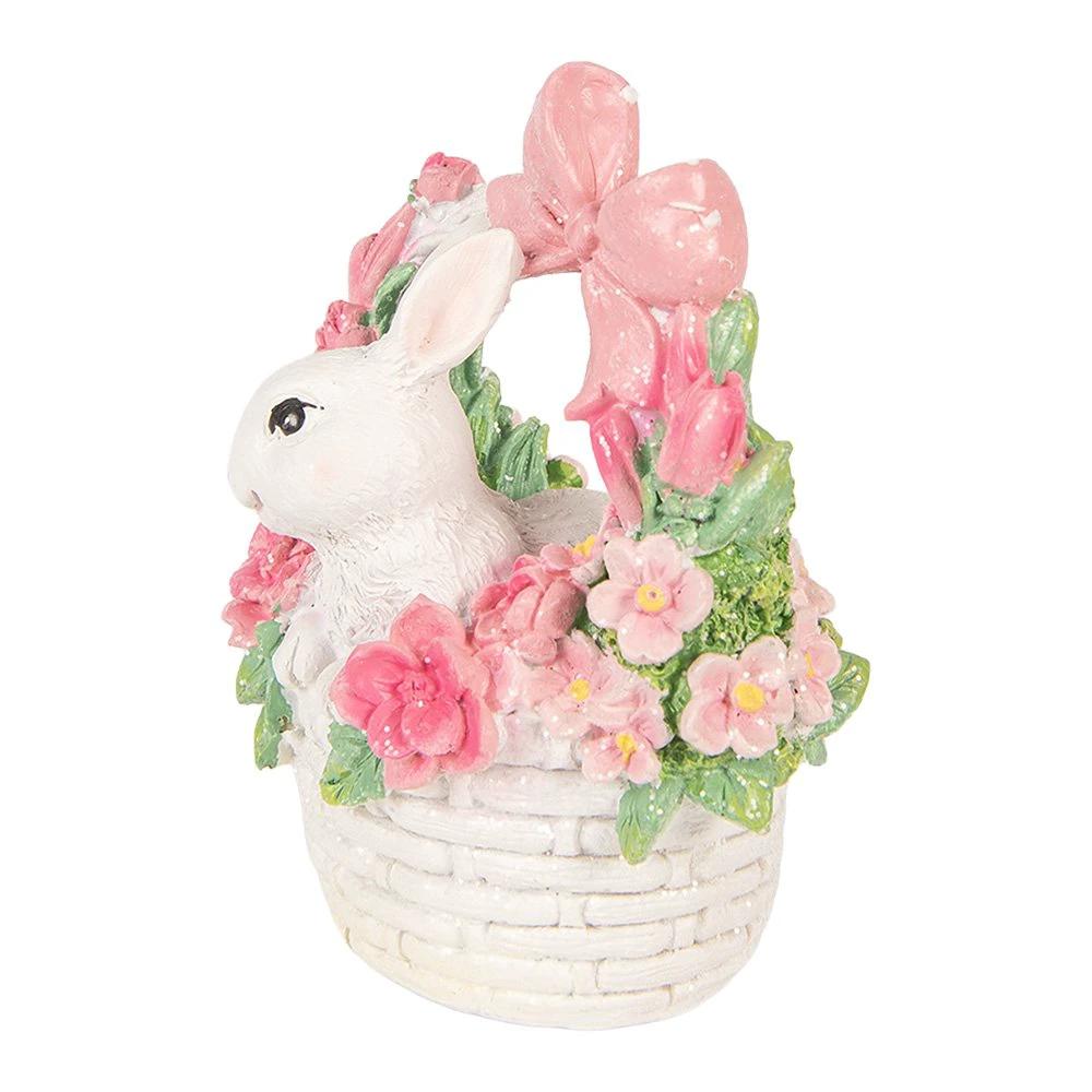 Decoration Statue Rabbit 15x9x16 cm White Plastic by Clayre & Eef.