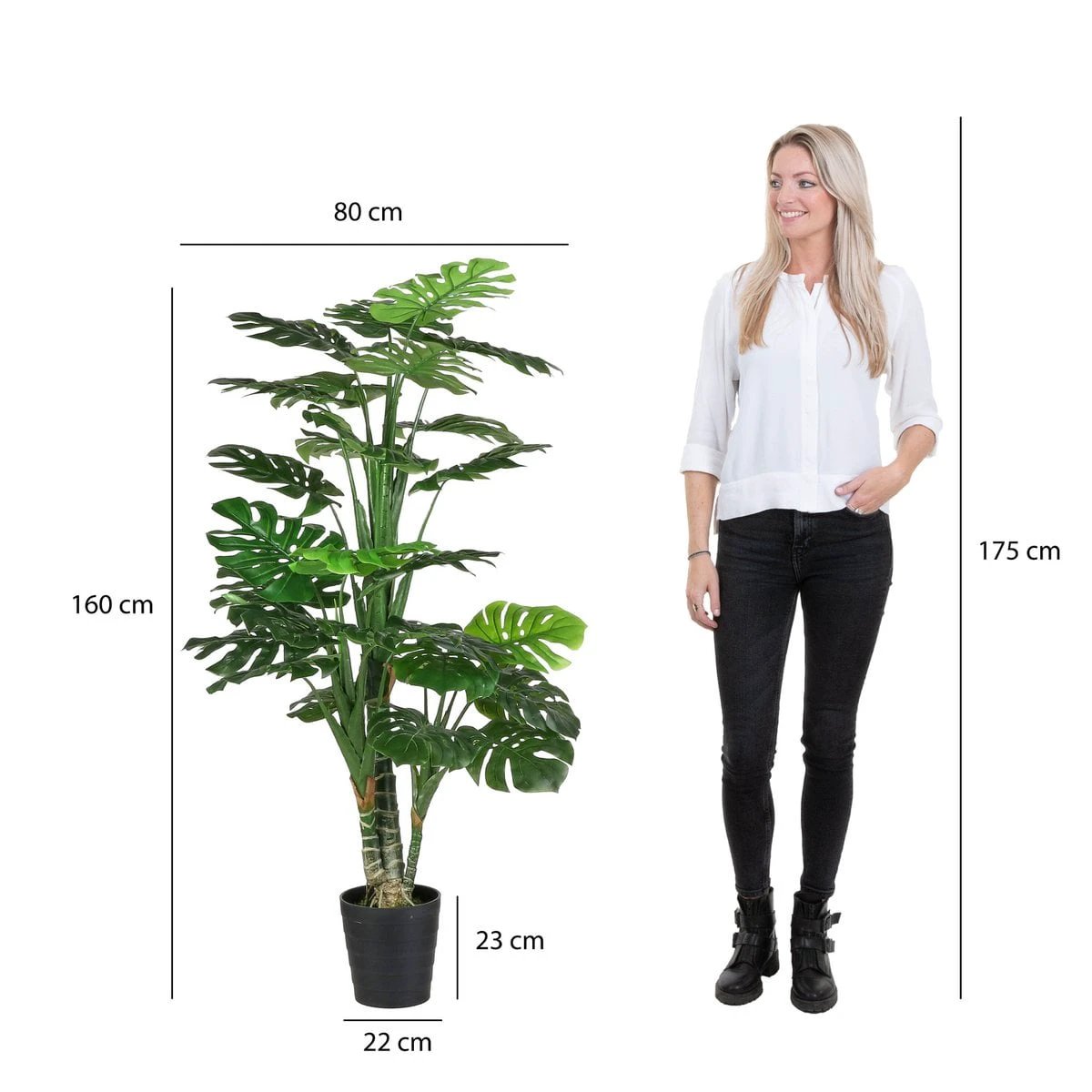Artificial plant Monstera green by Mica Decorations