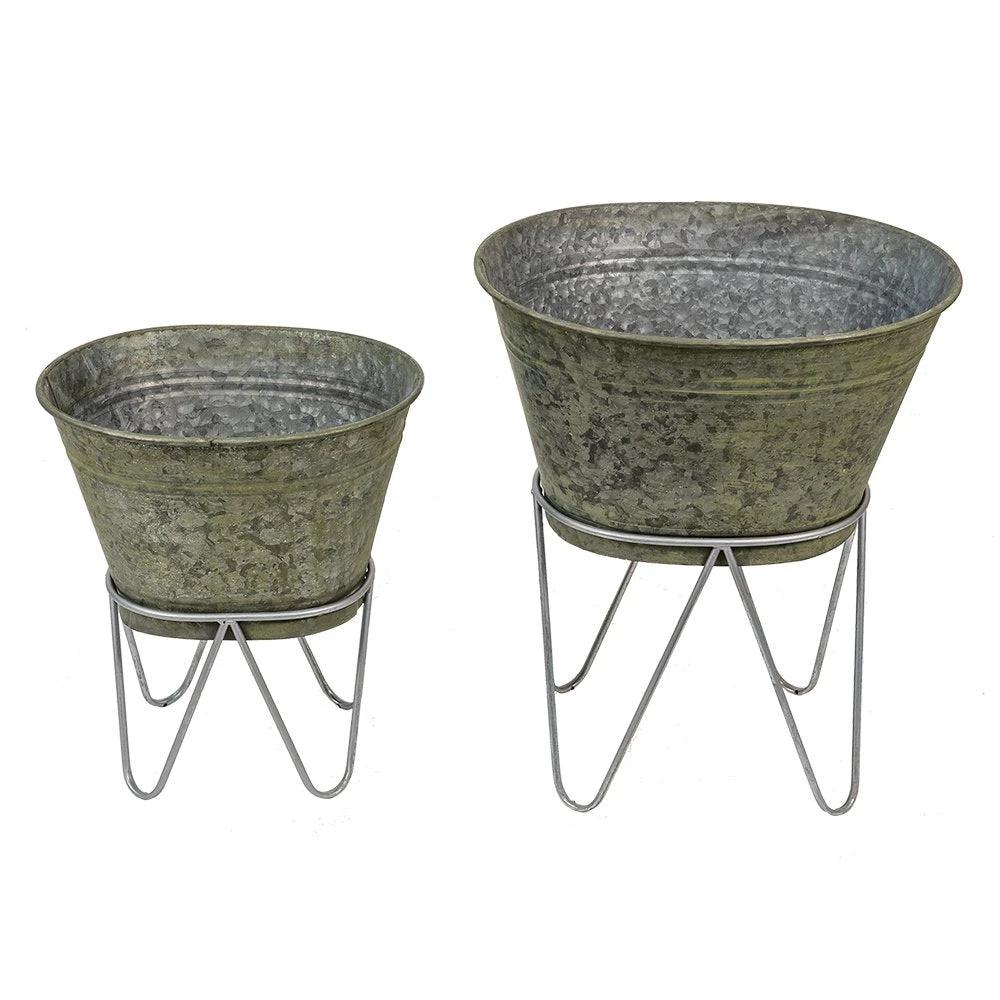 Decoration plant holder (2) 46x38x26/56/37x31x23/43 cm by Clayre & Eef.