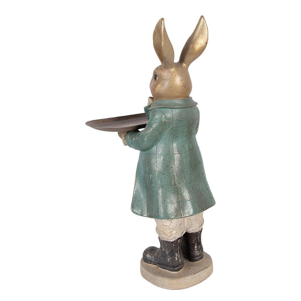 Decoration Statue Rabbit 20x23x46 cm Gold-colored Plastic by Clayre & Eef.