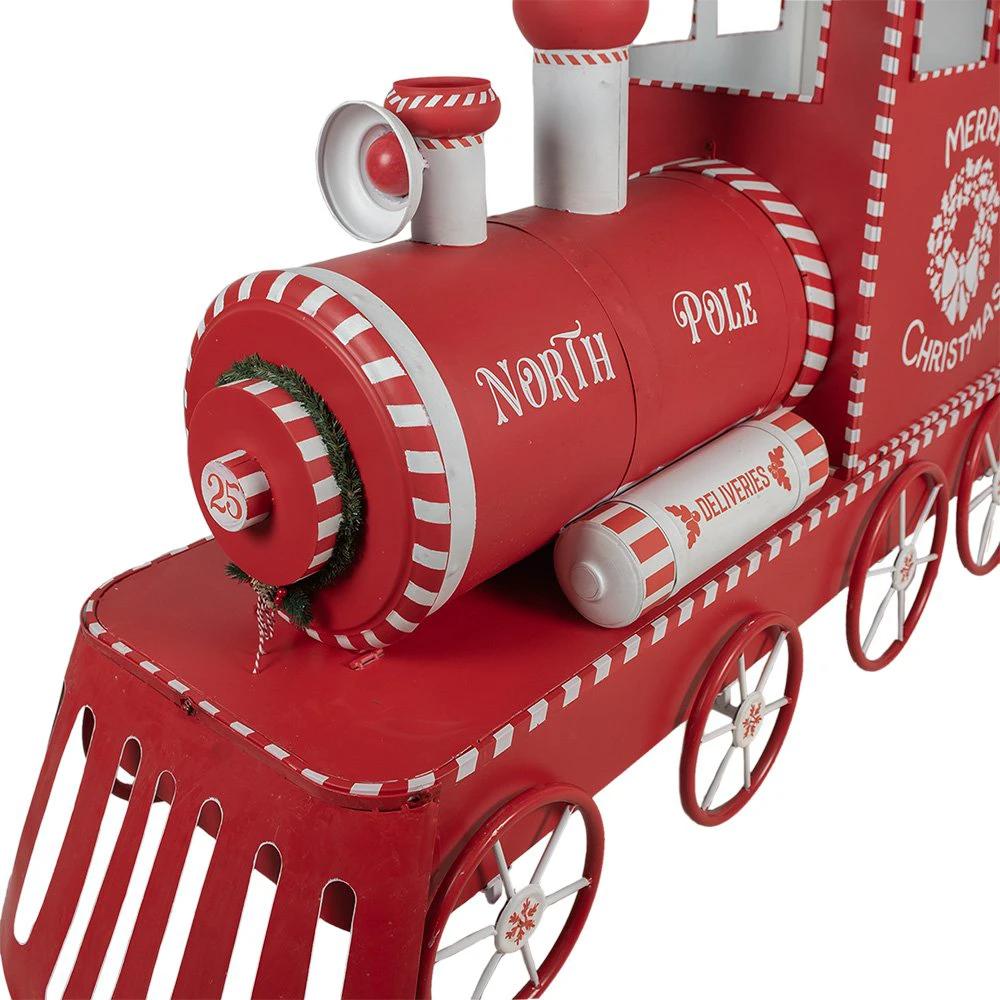 Christmas decoration train 310x65x136 cm red metal by Clayre & Eef.