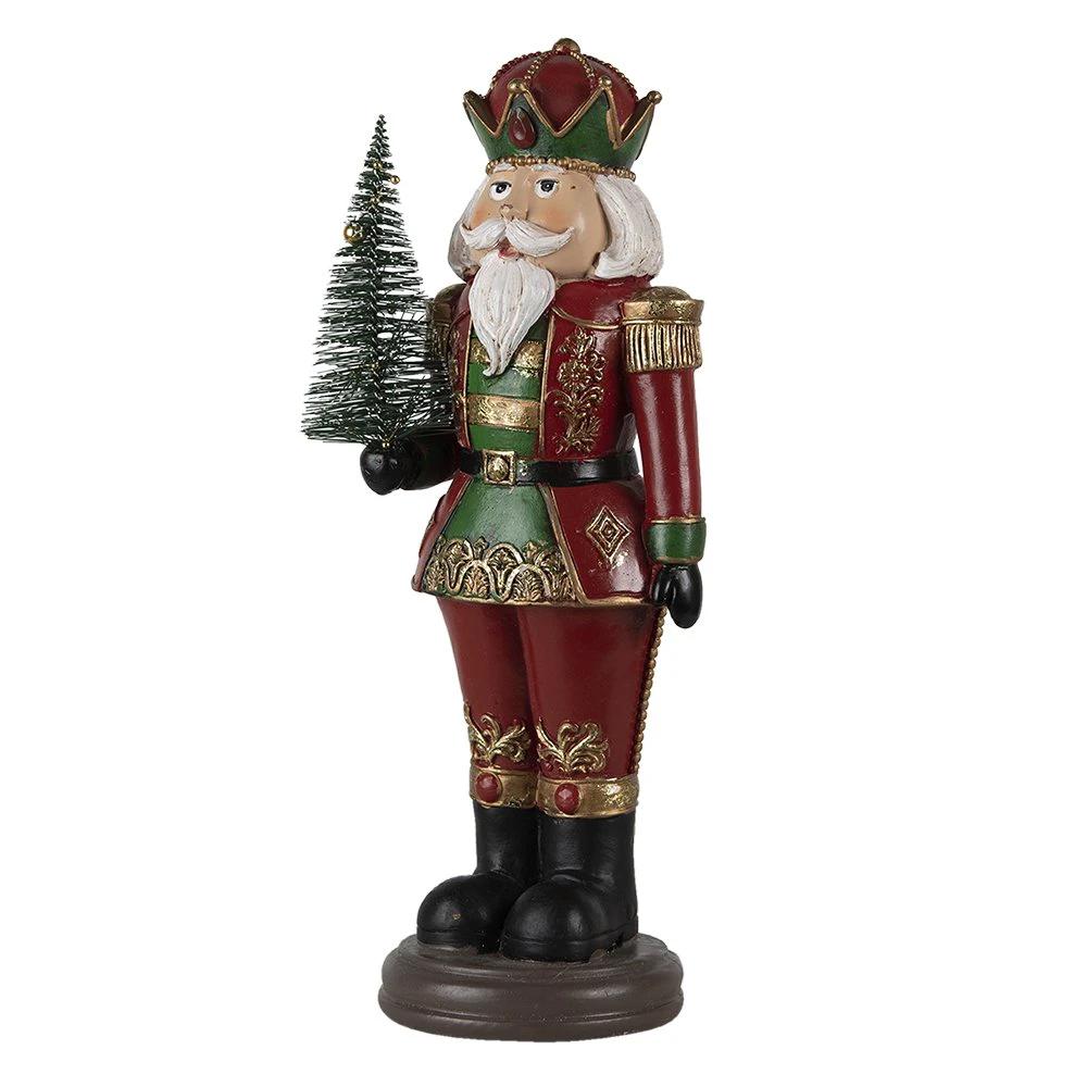 Decoration nutcracker with Christmas tree 13x10x32 cm by Clayre & Eef.