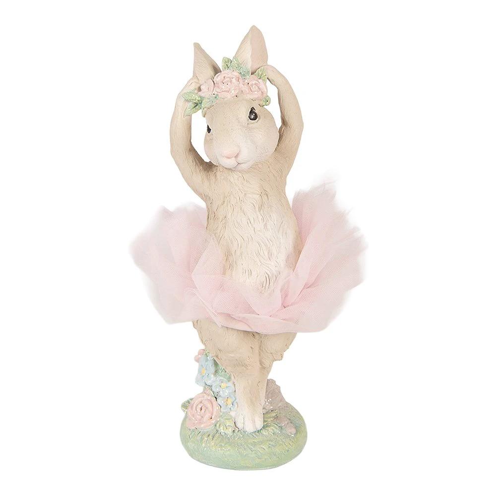 Decoration Statue Rabbit 10x9x27 cm Beige Plastic by Clayre & Eef.