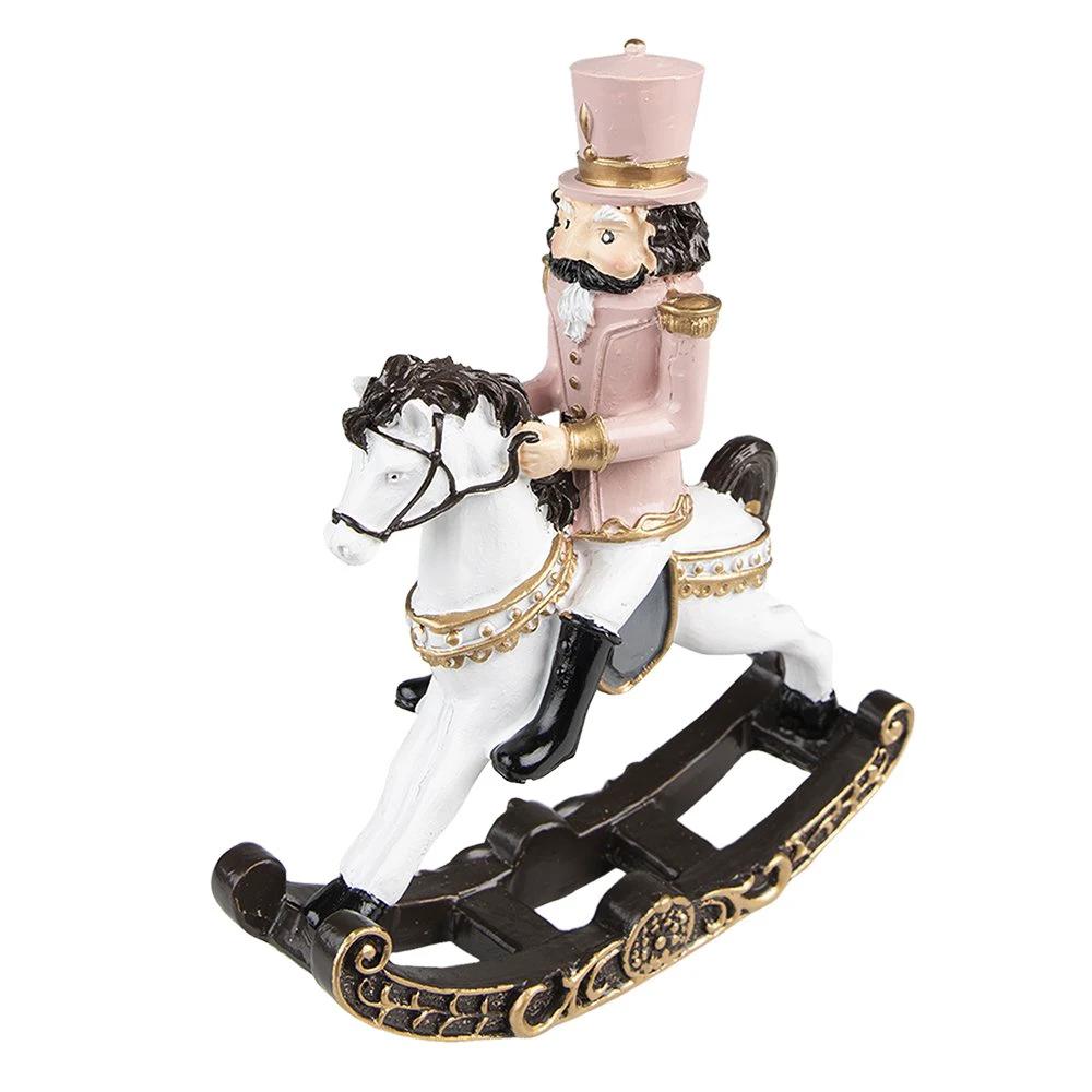 Decoration nutcracker on rocking horse 15x5x18 cm by Clayre & Eef.