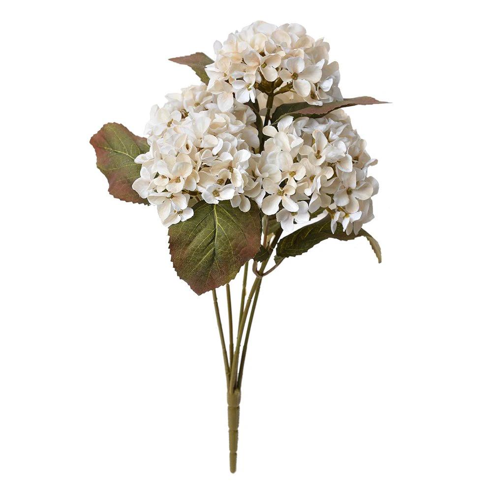 Künstliche Blume Hortensie 44 cm Weiß, künstliche Pflanze aus Kunststoff von Clayre & Eef.