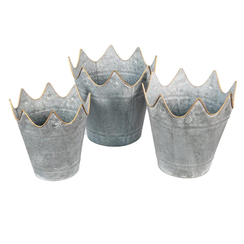 Dekorativer Pflanzenhalter (3) Ø 29x29 / Ø 26x27 / Ø 22x24 cm von Clayre & Eef.