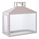 Lucca Lantern - Beige/Grey, Metal/Glass, 26.5x13x26.5 cm by EMIRELLE