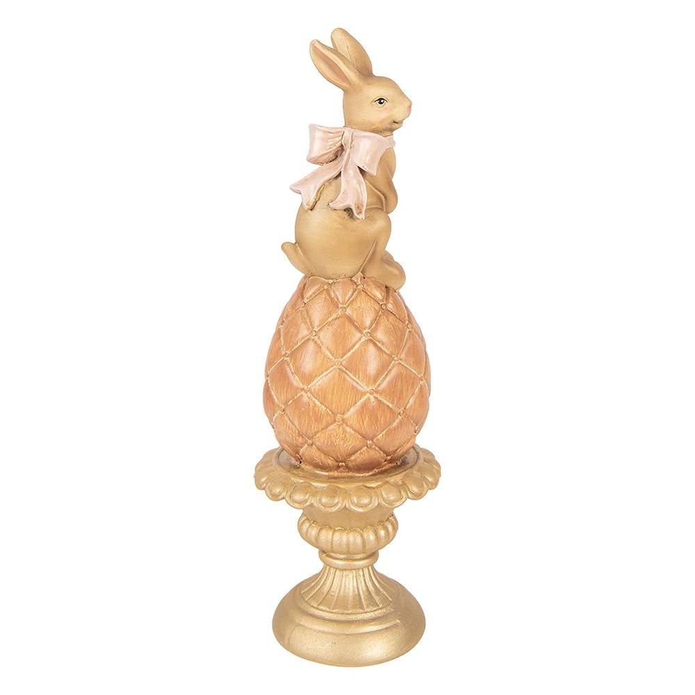 Decoration Statue Rabbit Ø 8x27 cm Brown Plastic by Clayre & Eef.