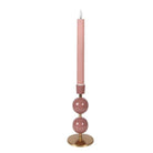 Candlestick Ø 9x19 cm Pink Metal by Clayre & Eef.