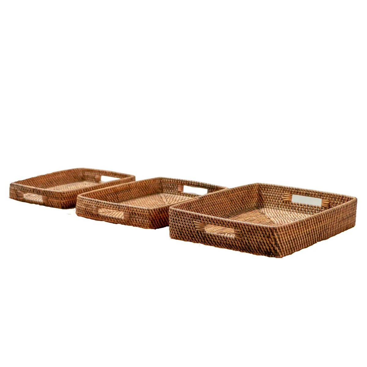 Rectangular Rattan Tray | Serving Tray | Large Decorative Tray AMAHAI Brown (3 sizes) by Soeji