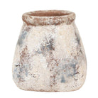 Flowerpot 10x10x10 cm Beige Green Terracotta by Clayre & Eef.