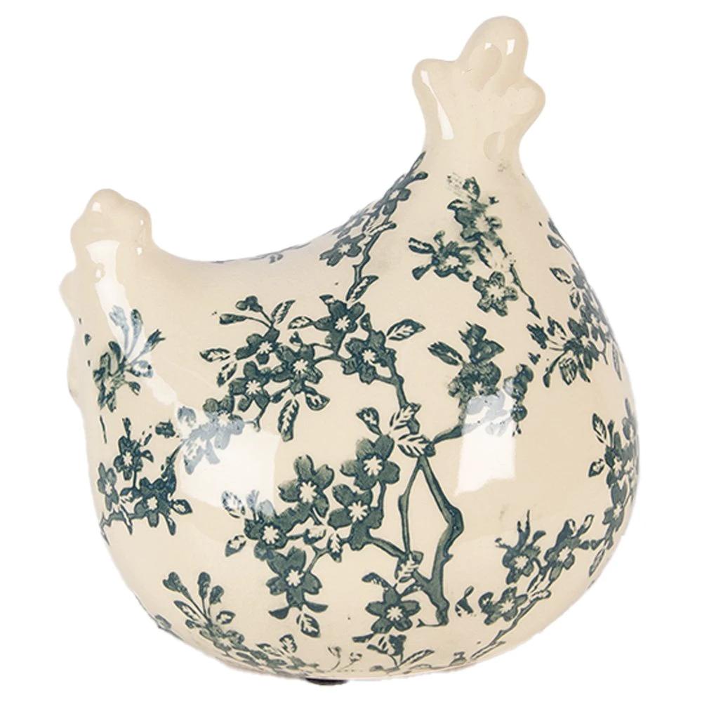 Decoration Statue Chicken 12x11x13 cm Beige Ceramic by Clayre & Eef.