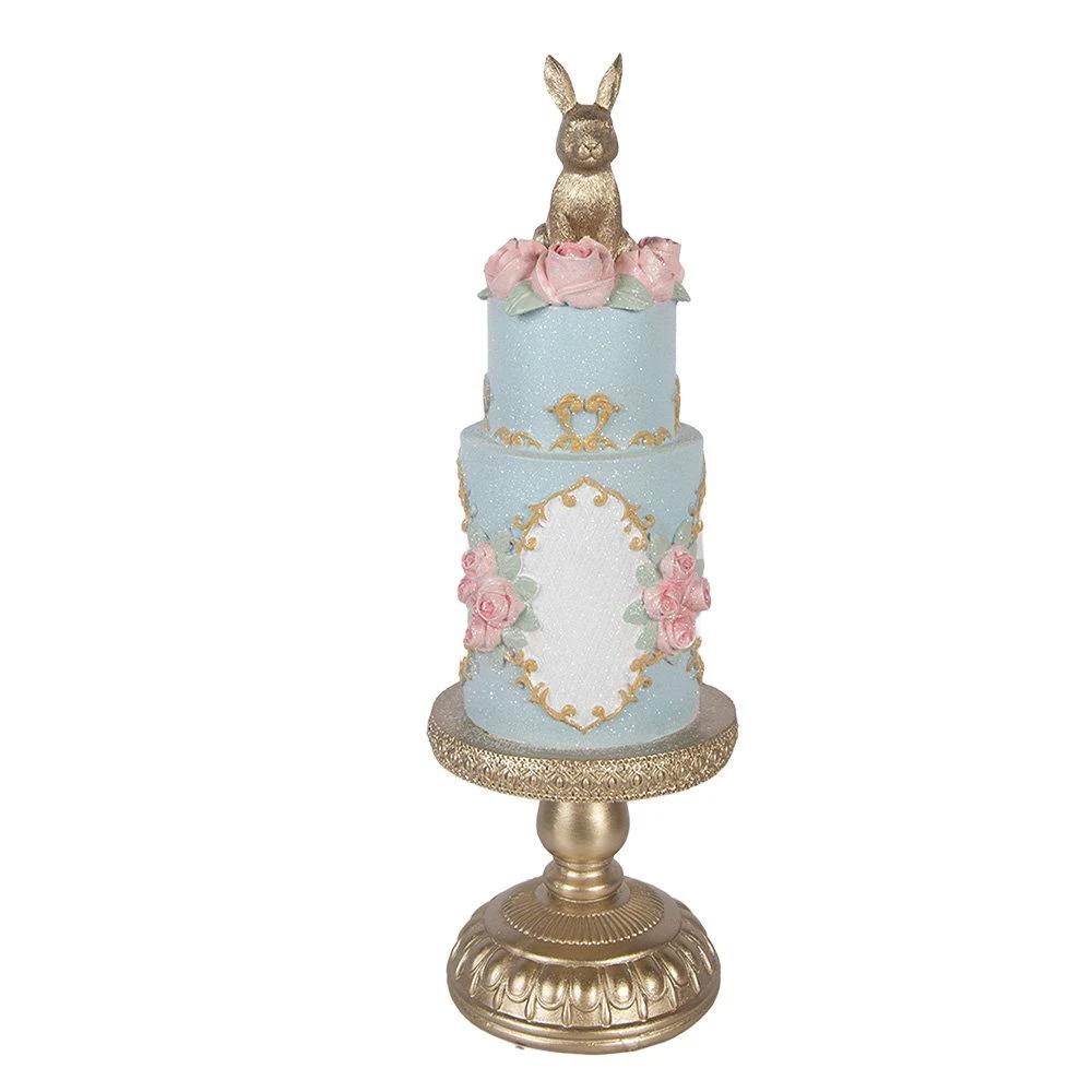 Decoration Image Cake Ø 12x37 cm Blue Plastic by Clayre & Eef.