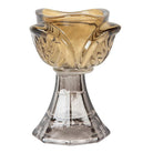 Tea light holder Ø 7x10 cm Yellow glass by Clayre & Eef.