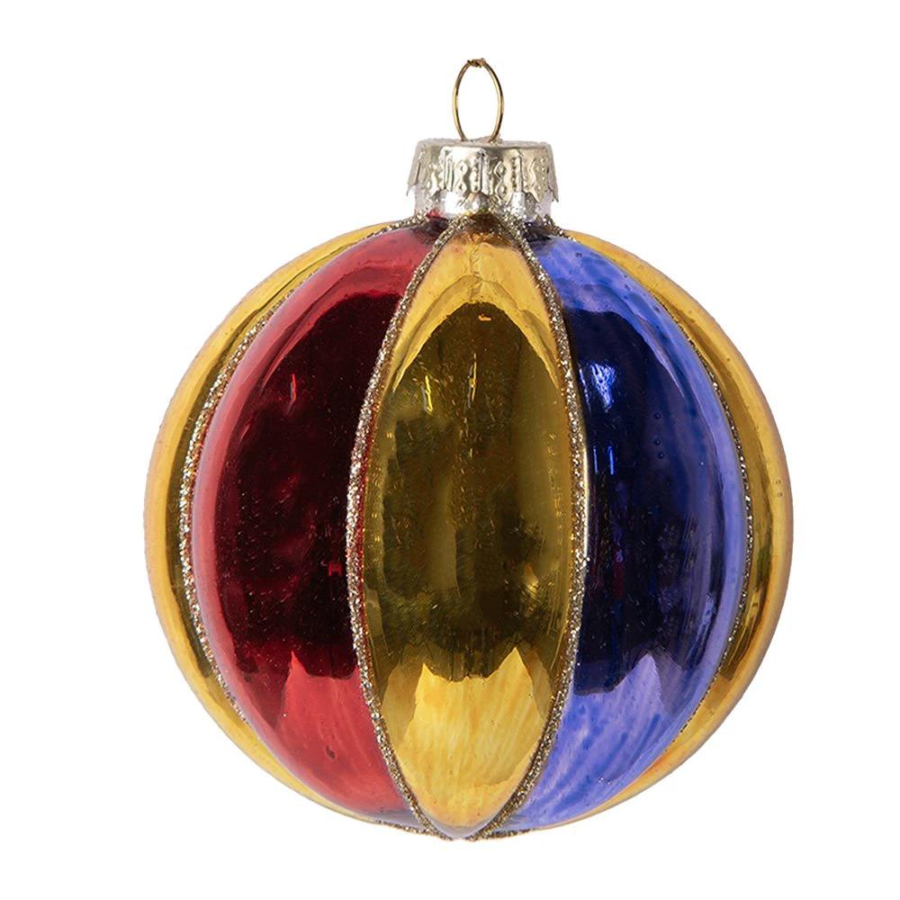 Christmas bauble Ø 8x8 cm multi -colored glass by Clayre & Eef.