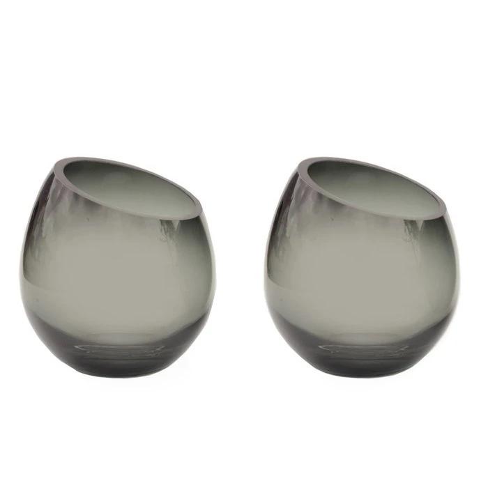 Tea -light holder - Moho Gray (set of 2 pieces) by Vase The World