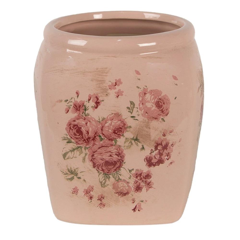 Blumentopf für Innenräume, rosa, 14x14x16 cm von Clayre & Eef.