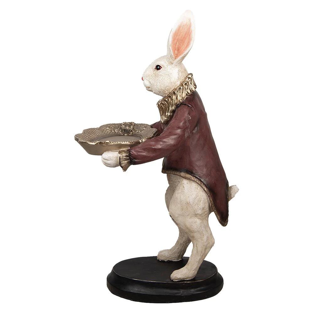 Decoration image rabbit 50x63x107 cm beige red plastic by Clayre & Eef.