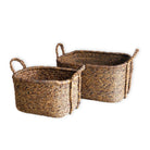 Extra Large Laundry Basket – Square Boho Hamper – Woven Decorative Basket – Storage Basket Made of Natural Water Hyacinth (2 sizes) MENTARI by Soeji