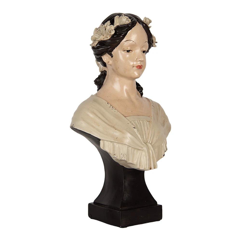 Decoration image woman 18x12x31 cm beige plastic by Clayre & Eef.