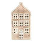 Tea light holder House 9x10x19 cm Beige Ceramic by Clayre & Eef.