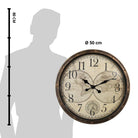 Wall clock Ø 50x5 cm Brown Beige Plastic World Map Wall Clock by Clayre & Eef.