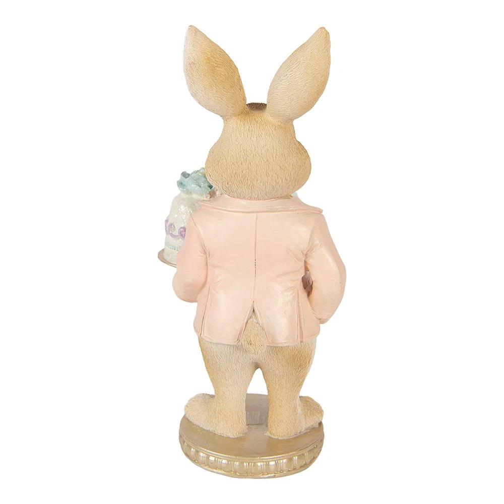 Dekorationsstatue Hase 9x7x19 cm Beige Kunststoff von Clayre & Eef.