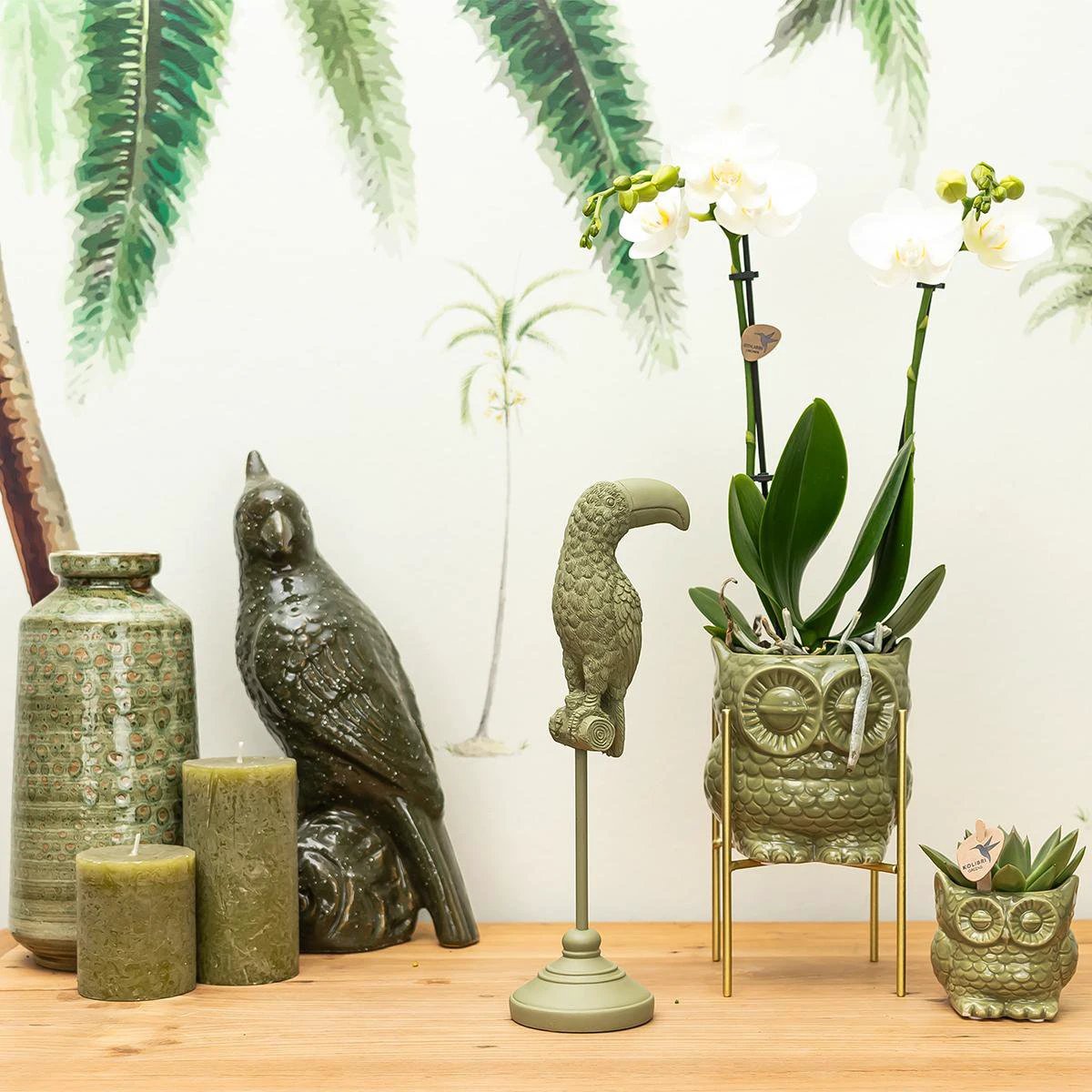 Hummingbird Home | Ornament - Decoration statue Toucan - Green by Kolibri Company