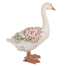 Goose statue 45 cm White Pink Polyresin statue decoration by Clayre & Eef.
