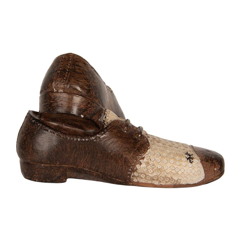Decoration image shoe 12x11x8 cm brown plastic by Clayre & Eef.