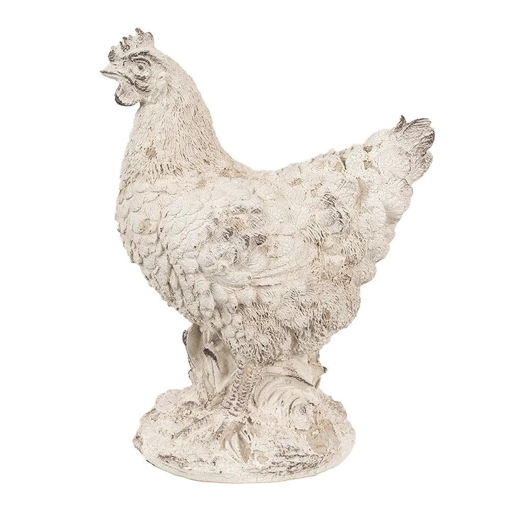 Statue Huhn 26 cm Beige Dekoration aus Polyresin von Clayre & Eef.