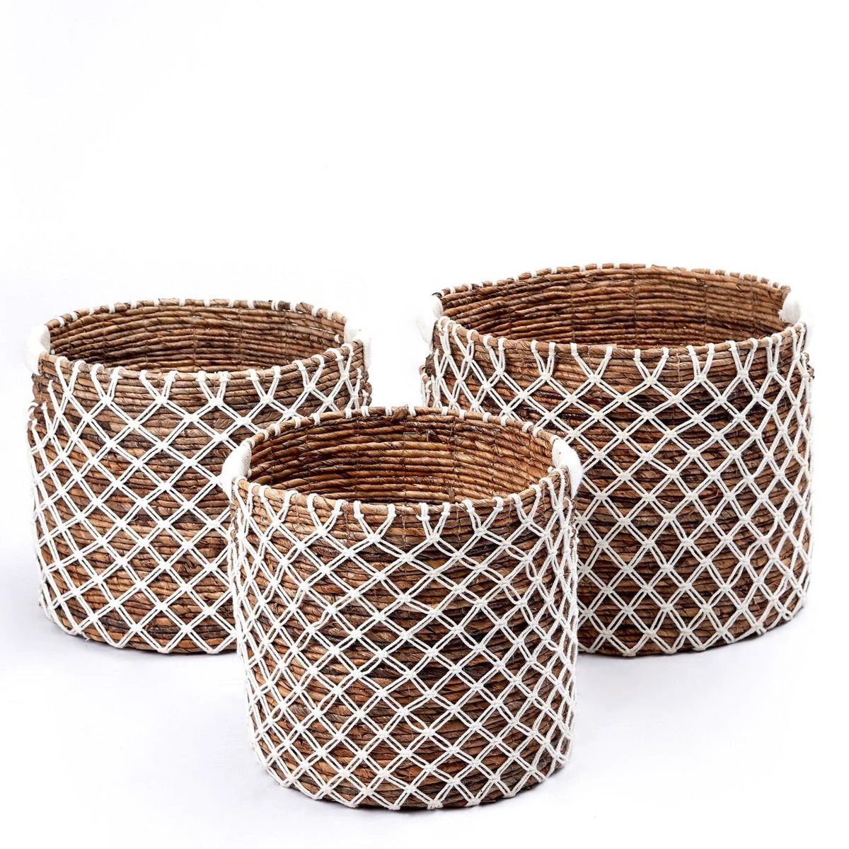 Storage Basket PURA | Plant Basket | Laundry Basket (white) made from Banana Fibre (3 sizes) by Soeji