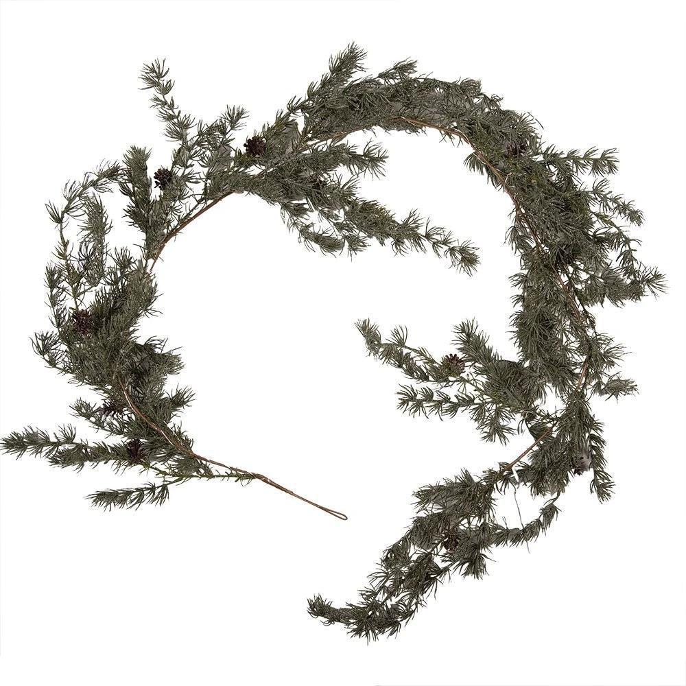 Christmas garland 20x7x180 cm / 3xAA Green Wood by Clayre & Eef.