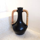 Vase Black Small Decorative Vase Hand Cast from Clay for Dried or Fresh Flowers SELAYAR by Soeji
