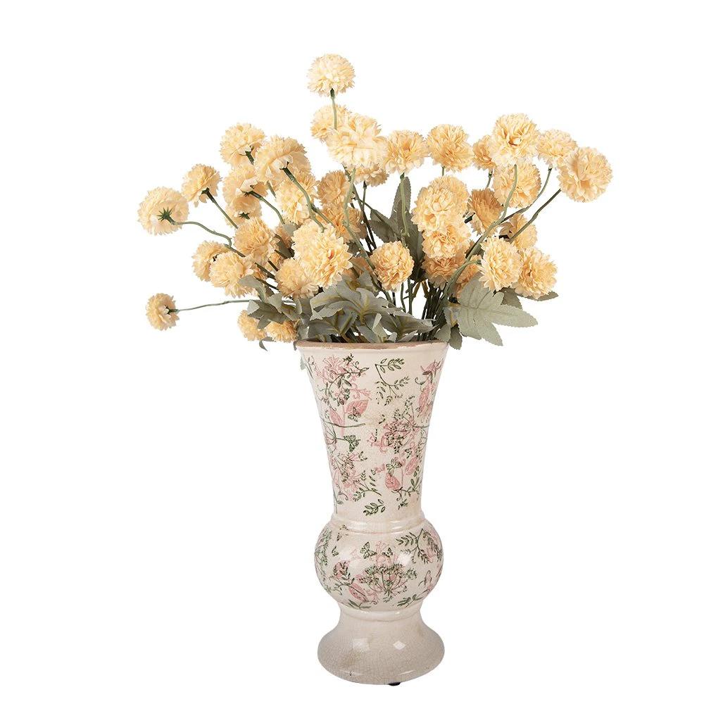 Vase Ø 15x32 cm Beige Ceramic by Clayre & Eef.